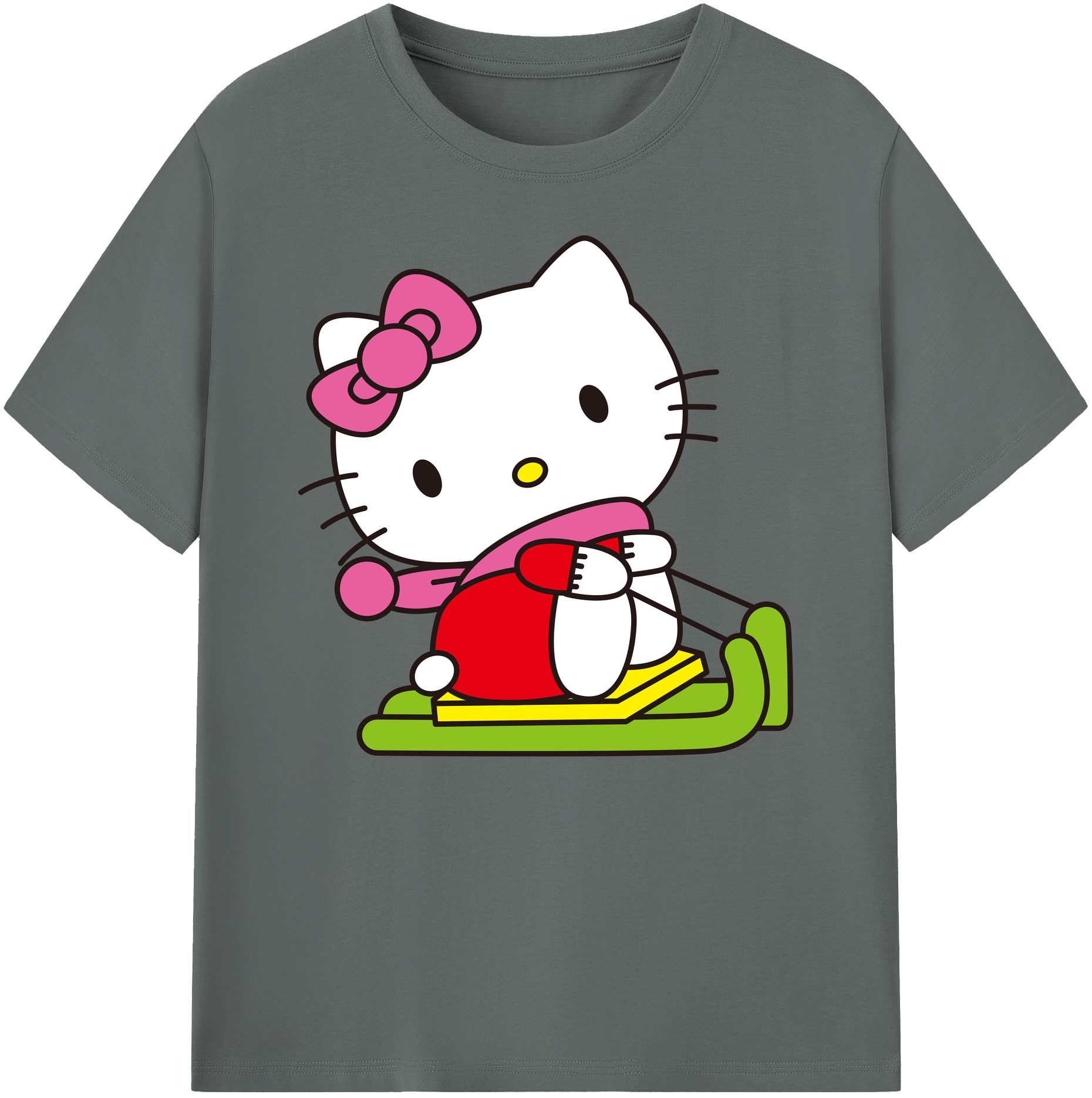 （画像用） Hello Kitty ハローキティ 綿100％ メンズ半袖Tシャツ｜肌触りやわらか＆通気性